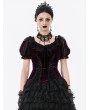 Dark in love Black and Red Thorn Rose Princess Gothic Capelet for Women