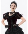 Dark in love Black and Red Thorn Rose Princess Gothic Capelet for Women