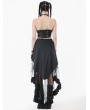 Dark in love Black Gothic Punk Metal Belted Grommet Lace-Up Corset Top for Women