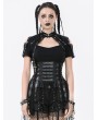 Dark in love Black Gothic Grommet Lace-Up Corset with High-Low Mesh Skirt