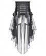 Dark in love Black Gothic Grommet Lace-Up Corset with High-Low Mesh Skirt