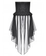 Dark in love Black Gothic Grommet Lace-Up Corset with High-Low Mesh Skirt