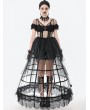 Dark in love Black Sexy Gothic Transparent Layered Trim Mesh Long Dress