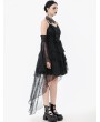 Dark in love Black Dark Swan Retro Layered Lace Tail Gothic Party Dress