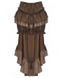 Dark in love Brown Vintage Steampunk Layered Ruffle Trim Fishtail Bloomers