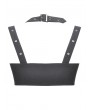 Dark in love Black Gothic Rebel Punk Halter Utility Crop Top for Women