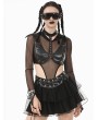 Dark in love Black Gothic Metal Studded Punk Bra Top for Women