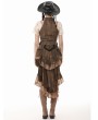 Dark in love Brown Steampunk Underbust Halter Utility Cargo Vest for Women