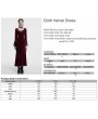 Punk Rave Red Gothic Velvet Long Sleeve Fishtail Maxi Dress