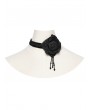 Punk Rave Black Gothic Vintage Burning Rose Bead Chain Choker